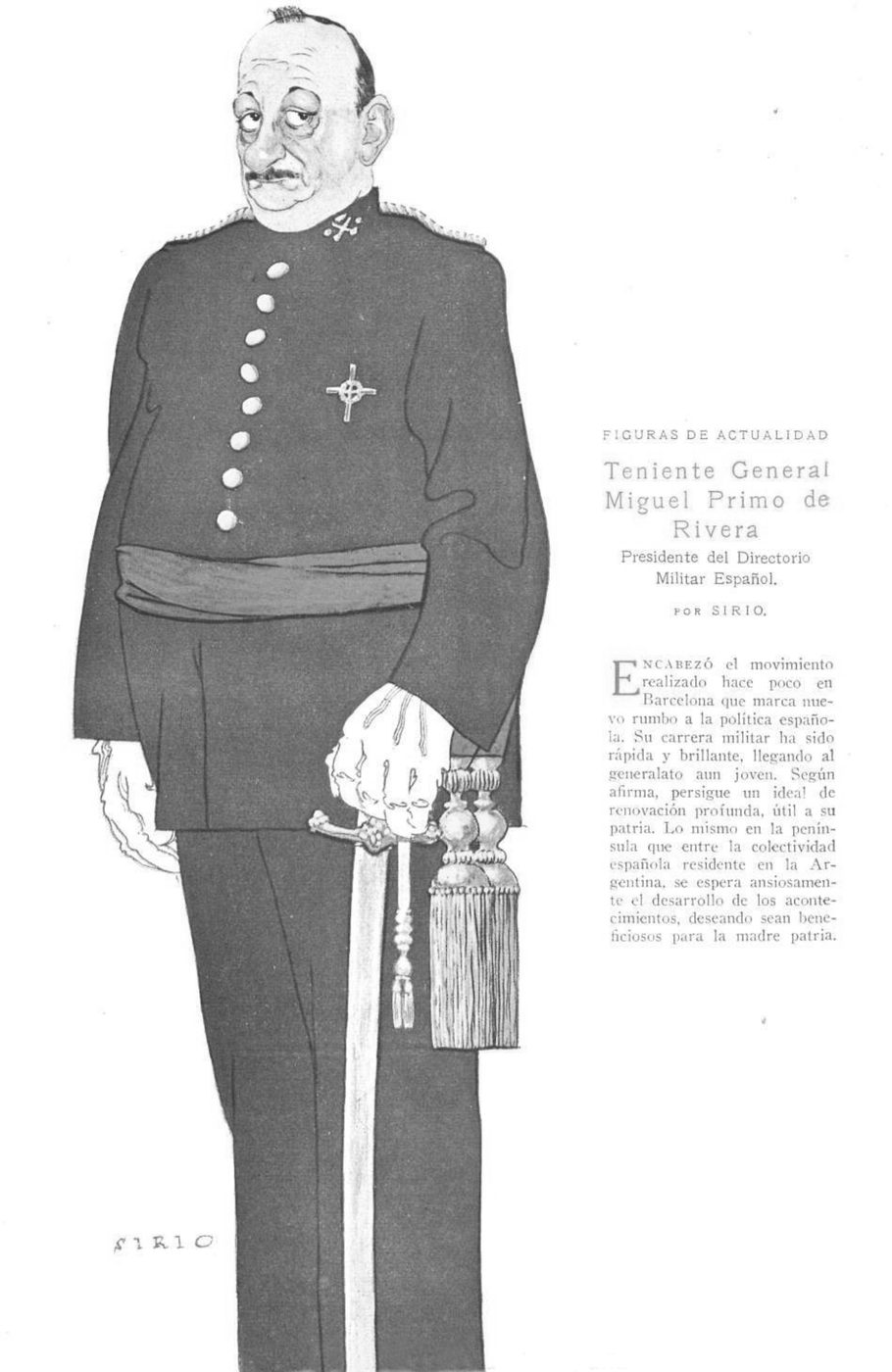 Portada de Caras y Caretas del 3 de novembre de 1923 amb el general Primo de Rivera, president del Directori Militar.